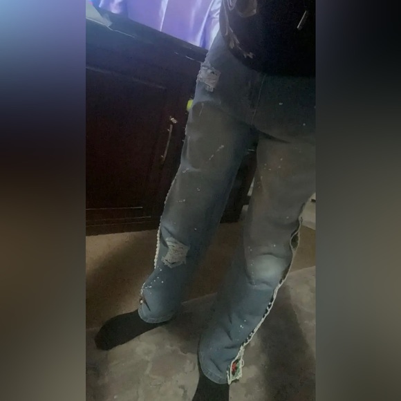 Knitted denim pants jeans - Picture 5 of 6